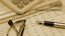  Presentation with sports table tennis two ping - Presentation having table economic structure and perfomance background and a yellow colored foreground