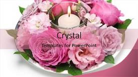  Presentation with candle - Colorful slide deck enhanced with table flower arrangement with candle backdrop and a coral colored foreground