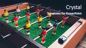  Presentation with stage - PPT theme having table football soccer kicker game background and a wine colored foreground