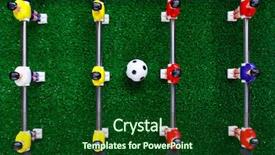  Presentation with stage - PPT theme with table football soccer kicker game background and a forest green colored foreground