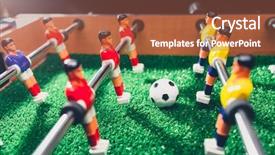  Presentation with stage - PPT theme enhanced with table football soccer kicker game background and a red colored foreground
