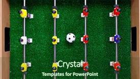  Presentation with game - Presentation theme with table football soccer kicker game background and a forest green colored foreground