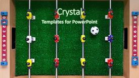  Presentation with game - Slides with table football soccer kicker game background and a forest green colored foreground