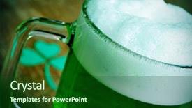 Presentation with green glass - PPT layouts enhanced with table for saint patricks day background and a forest green colored foreground