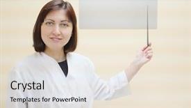  Presentation with visual acuity - Colorful presentation design enhanced with table for testing visual acuity backdrop and a light gray colored foreground