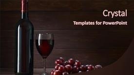  Presentation with cellar - Beautiful theme featuring table grape - bottle of wine backdrop and a  colored foreground