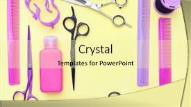  Presentation with hairdressing salon - Slide deck having table hairdresser salon concept hairdressing background and a blonde colored foreground