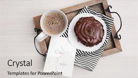  Presentation with coffee chocolate - Audience pleasing slide set consisting of table happy fathers day backdrop and a light gray colored foreground