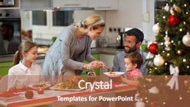  Presentation with christmas winter a table - Amazing PPT layouts having table having festively christmas dinner backdrop and a red colored foreground