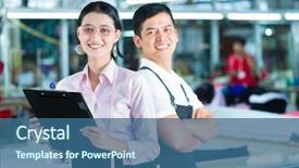  Presentation with foreman - Presentation design featuring table in a asian textile background and a ocean colored foreground