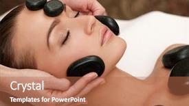  Presentation with spa - PPT theme enhanced with table in a beauty spa background and a coral colored foreground
