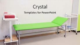  Presentation with examination - PPT layouts with table in a doctors office background and a  colored foreground