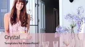  Presentation with party - Cool new theme with table in a domestic garden backdrop and a lemonade colored foreground