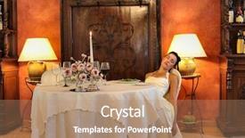  Presentation with sophisticated luxury life - Cool new presentation with table in a luxury restaurant backdrop and a coral colored foreground