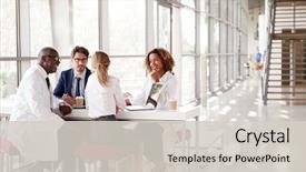  Presentation with lobby - Cool new theme with table in a modern hospital backdrop and a light gray colored foreground