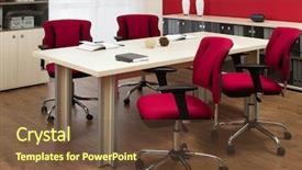  Presentation with conference table - Presentation theme consisting of table in a modern office background and a tawny brown colored foreground