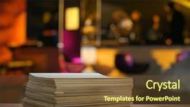  Presentation with night club - Audience pleasing presentation design consisting of table in a night club backdrop and a tawny brown colored foreground