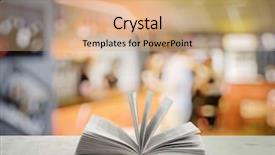  Presentation with open book - Slide set with table in a night club background and a coral colored foreground