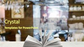  Presentation with book opening - Beautiful PPT theme featuring table in a night club backdrop and a tawny brown colored foreground