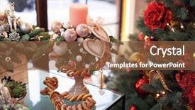  Presentation with candle christmas - PPT layouts having table in flower shop background and a tawny brown colored foreground