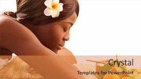  Presentation with african beauty - Slides with table in luxury spa salon background and a gold colored foreground