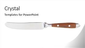  Presentation with wooden - Beautiful PPT theme featuring table knife with wooden handle backdrop and a white colored foreground