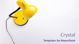  Presentation with paper - Slide deck with table-lamp-at-white-paper background and a sky blue colored foreground