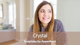  Presentation with home - Amazing PPT theme having table manner - beautiful young woman at home backdrop and a coral colored foreground