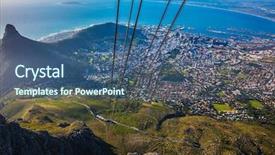  Presentation with cape town - Amazing PPT theme having table mountain - concept of active tourism backdrop and a ocean colored foreground