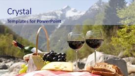  Presentation with red wine cheese - Audience pleasing slides consisting of table mountain - red wine cheese and grapes backdrop and a sky blue colored foreground