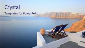  Presentation with sea green ribbon ovarian cancer - Presentation theme enhanced with table mountain - view on caldera and sea background and a sky blue colored foreground