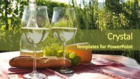  Presentation with wine cheese - Audience pleasing slide deck consisting of table mountain - wine grapes and cheese lavaux backdrop and a tawny brown colored foreground