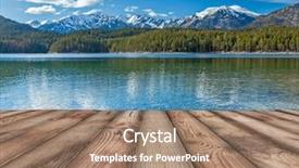 Presentation with alps - Beautiful slides featuring table mountain - wooden planks background with lake backdrop and a  colored foreground