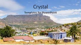  Presentation with cape town - Slide deck with panoramic view of cape town with table mountain and lions head mountain in the background background and a light blue colored foreground