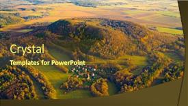  Presentation with mountain view - Audience pleasing PPT theme consisting of table-mountain-vladar-with-hillfort backdrop and a tawny brown colored foreground