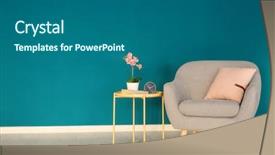  Presentation with spruce - Cool new presentation theme with table near shaded spruce backdrop and a ocean colored foreground