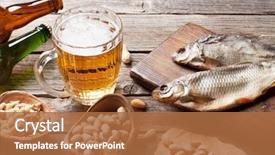  Presentation with dry fish - Presentation enhanced with table nuts and dry fish background and a red colored foreground