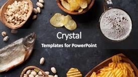  Presentation with snacks - Colorful theme enhanced with table nuts chips dry fish backdrop and a dark gray colored foreground