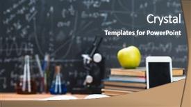  Presentation with animasi chemical - Cool new slide set with table on a chalkboard background backdrop and a dark gray colored foreground