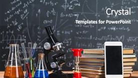  Presentation with tubes - Presentation theme with table on a chalkboard background background and a dark gray colored foreground