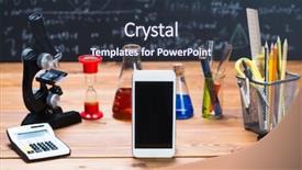  Presentation with chemical eng - Presentation theme having table on a chalkboard background background and a tawny brown colored foreground