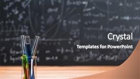  Presentation with tubes - Cool new slide set with table on a chalkboard background backdrop and a dark gray colored foreground