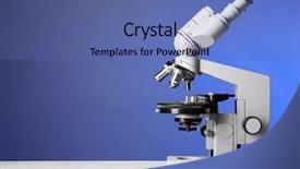  Presentation with microscope - Amazing presentation having table on blue background backdrop and a ocean colored foreground