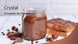  Presentation with coffee and sweet chocolate brownies - Beautiful presentation featuring table on light background backdrop and a light gray colored foreground