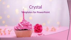  Presentation with pink birthday - Slide set consisting of table on light background background and a sky blue colored foreground