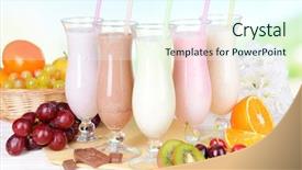  Presentation with milk protein - Slide set with table on light blue background and a cool aqua colored foreground