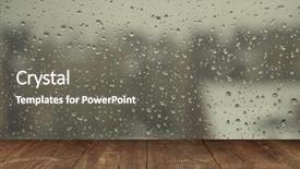  Presentation with rainy days season - Audience pleasing PPT theme consisting of table on rainy window background backdrop and a gray colored foreground