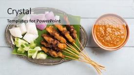  Presentation with dining table - Theme featuring table one of famous malaysian background and a sky blue colored foreground