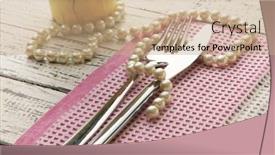  Presentation with table setting - Slide set with table-place-setting-with-decorations background and a coral colored foreground