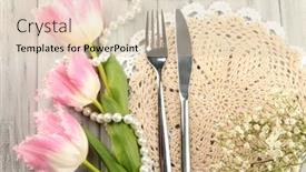 Presentation with table setting - Amazing presentation theme having table-place-setting-with-decorations backdrop and a lemonade colored foreground